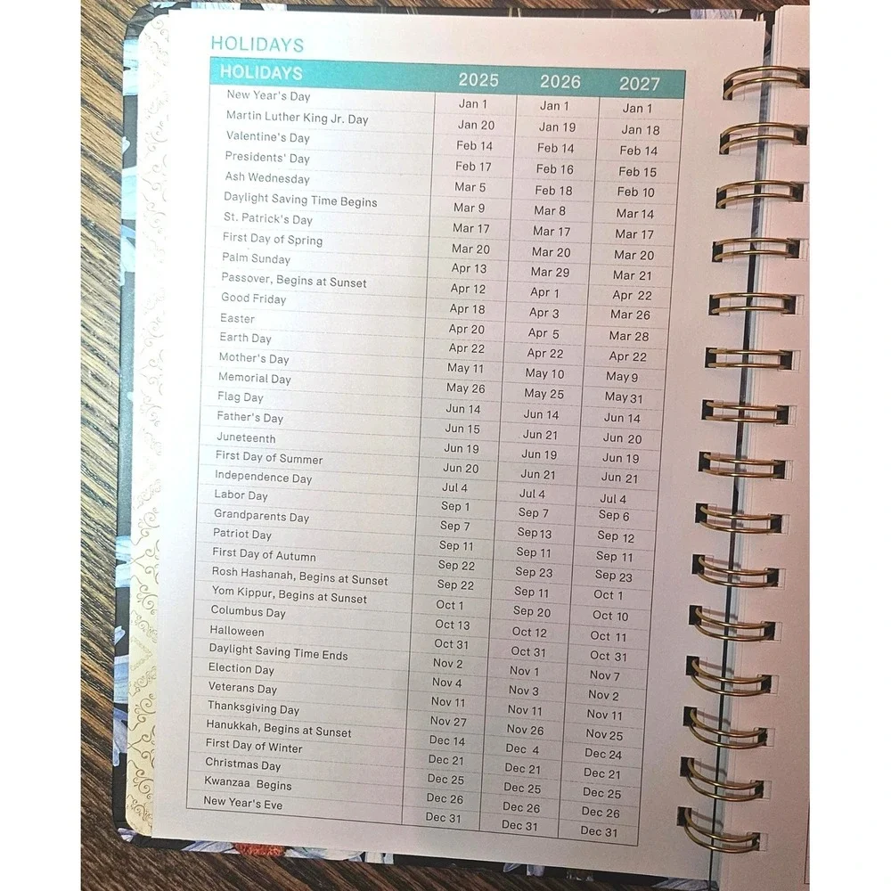 2026 Back To School Spiral Planner Daily Weekly Flowers NEW
